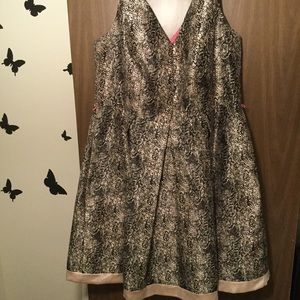 18w fit and flare animal print dress